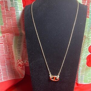 Ann Taylor gold tone with white stone necklace